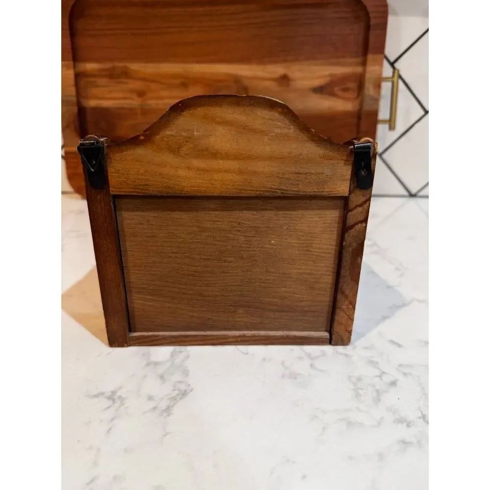 Good Wood International recipe catchall wooden box w/Marmalade goose apple tile